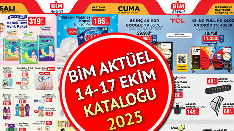 satisa cikiyor bim 14 17 ekim katalogu 2025 indirimli urunler bim afisi bu hafta bime gelecek urunler neler bim aktuel brosuru hindiba kahvesi x sarjli supurge 5490 tl arac ici telefon C3XX1FDG.jpg